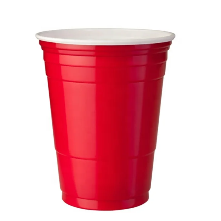 Пластиковые чашки для пива и понга красного цвета
