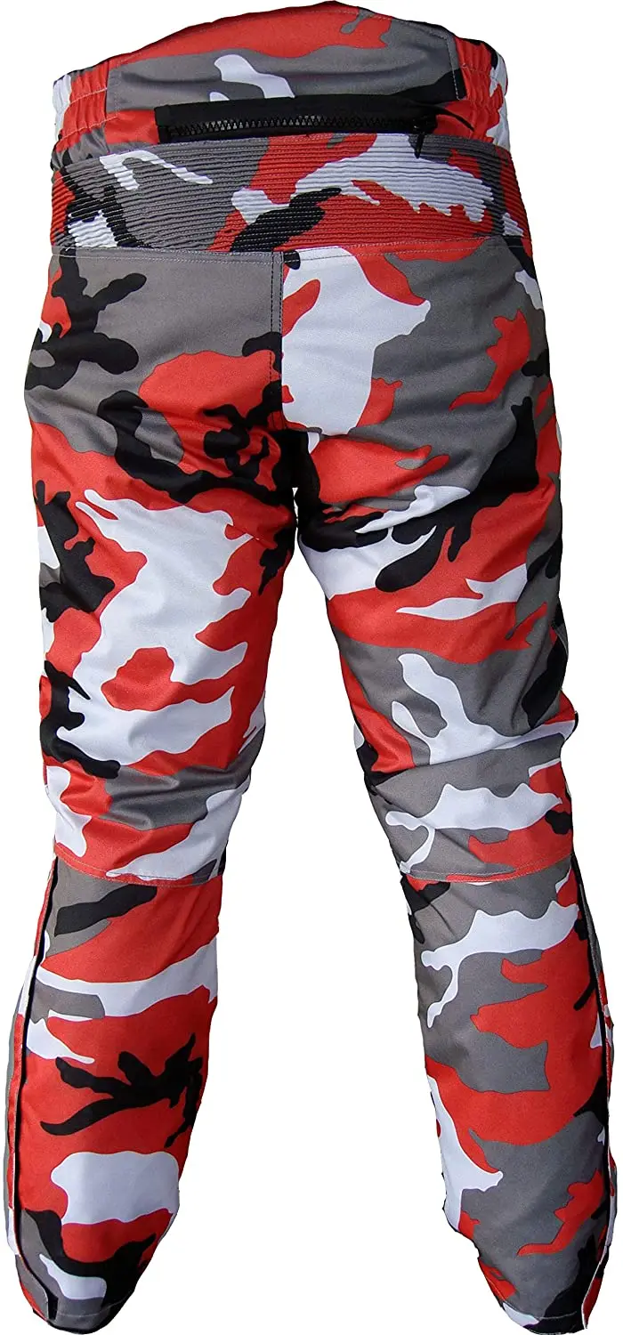 
Custom Motorcycle Waterproof Cordura Textile red camo Motorbike / Motorcycle racing jacket pants 