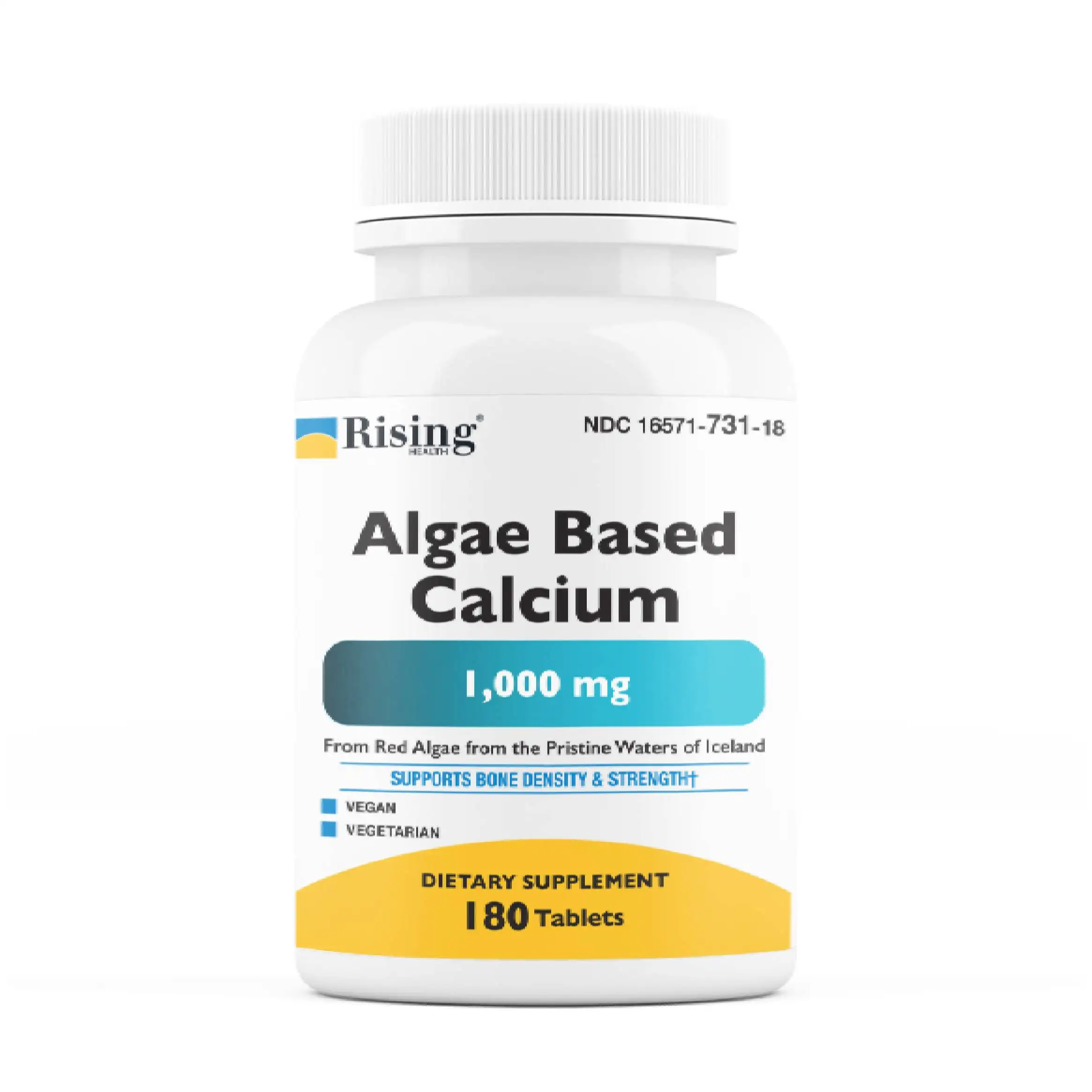 Algae/Plant Based Calcium Supplements with Magnesium, Vitamin D3 & More - Increase Bone Health - Natural Ingredients - 180 Tabs