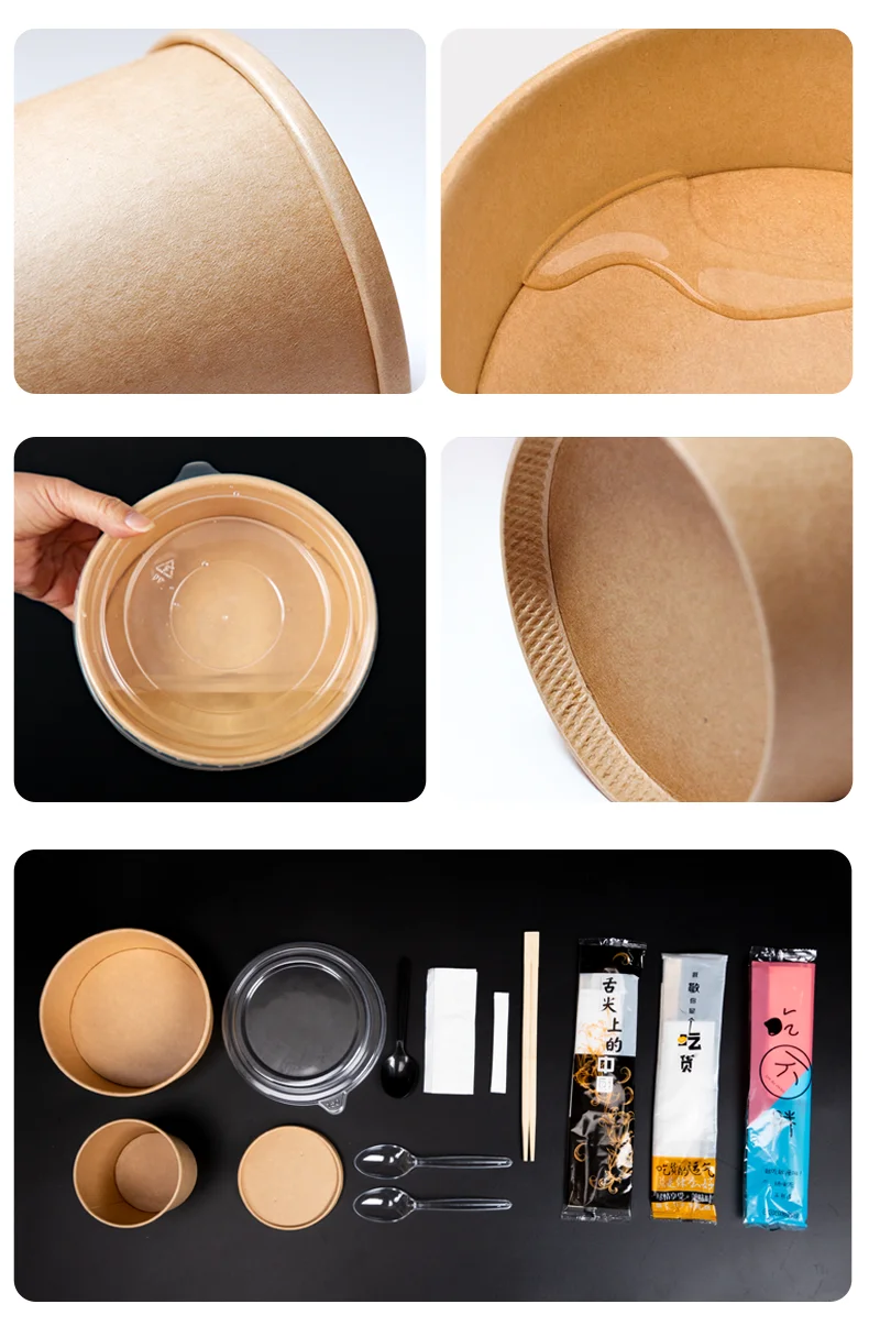 2021 hot sale product 12 oz Disposable biodegradable eco friendly kraft paper salad soup bowl Take Out food Grade