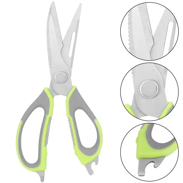 Wise Mama Magnetic Holder Kitchen Shears Detachable Chicken Meat Vegetable Fish Herb Poultry Heavy Duty Kitchen Scissors