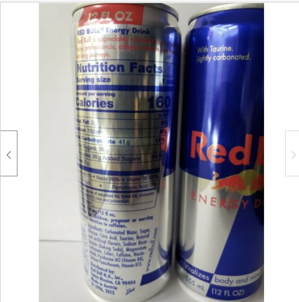  Энергетический Напиток RED BULL без сахара. в