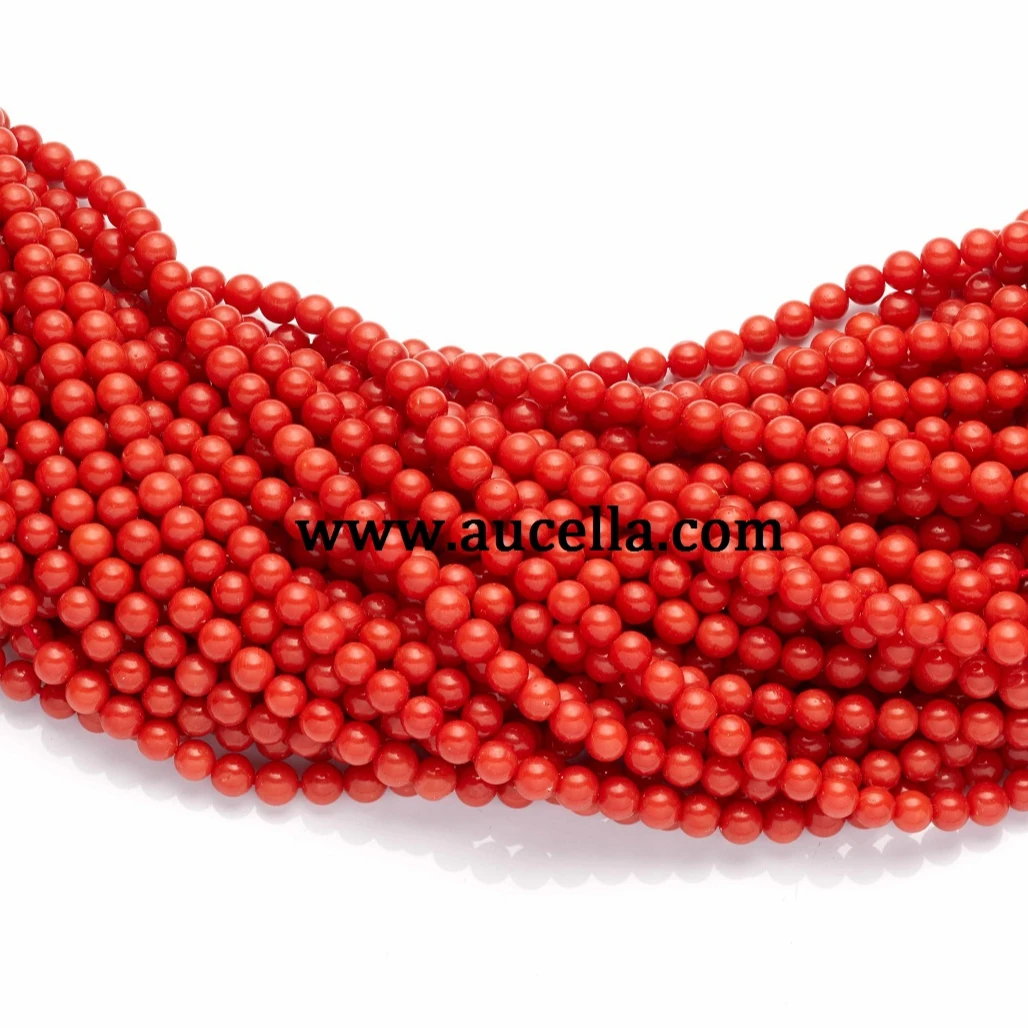 Gemstone Natural Italian Red Coral Small Beads Size mm 5