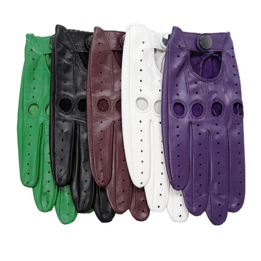 
Fashion ladies goatskin leather sport red gloves girls car driving gloves 