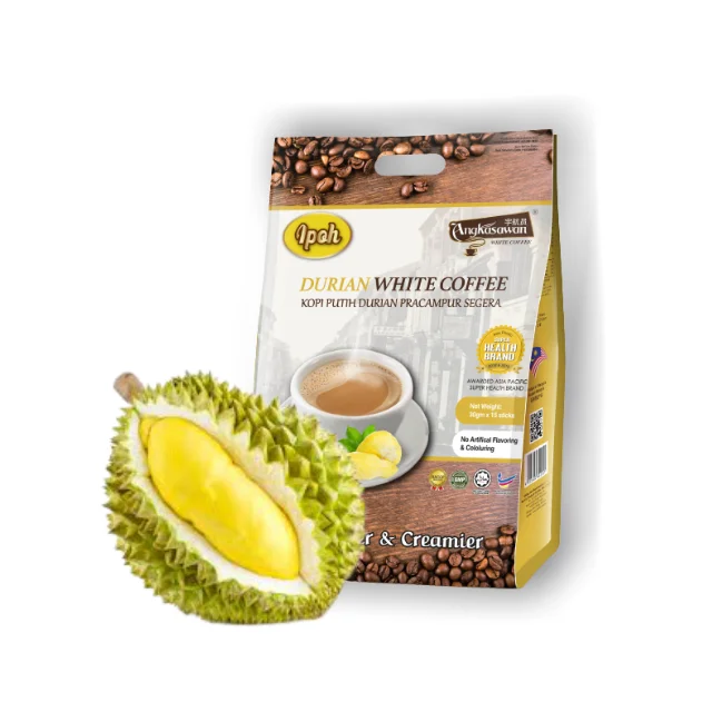 
Durian White Coffee 100% Natural Must Try Instant Flavor Coffee Drink from Malaysia 