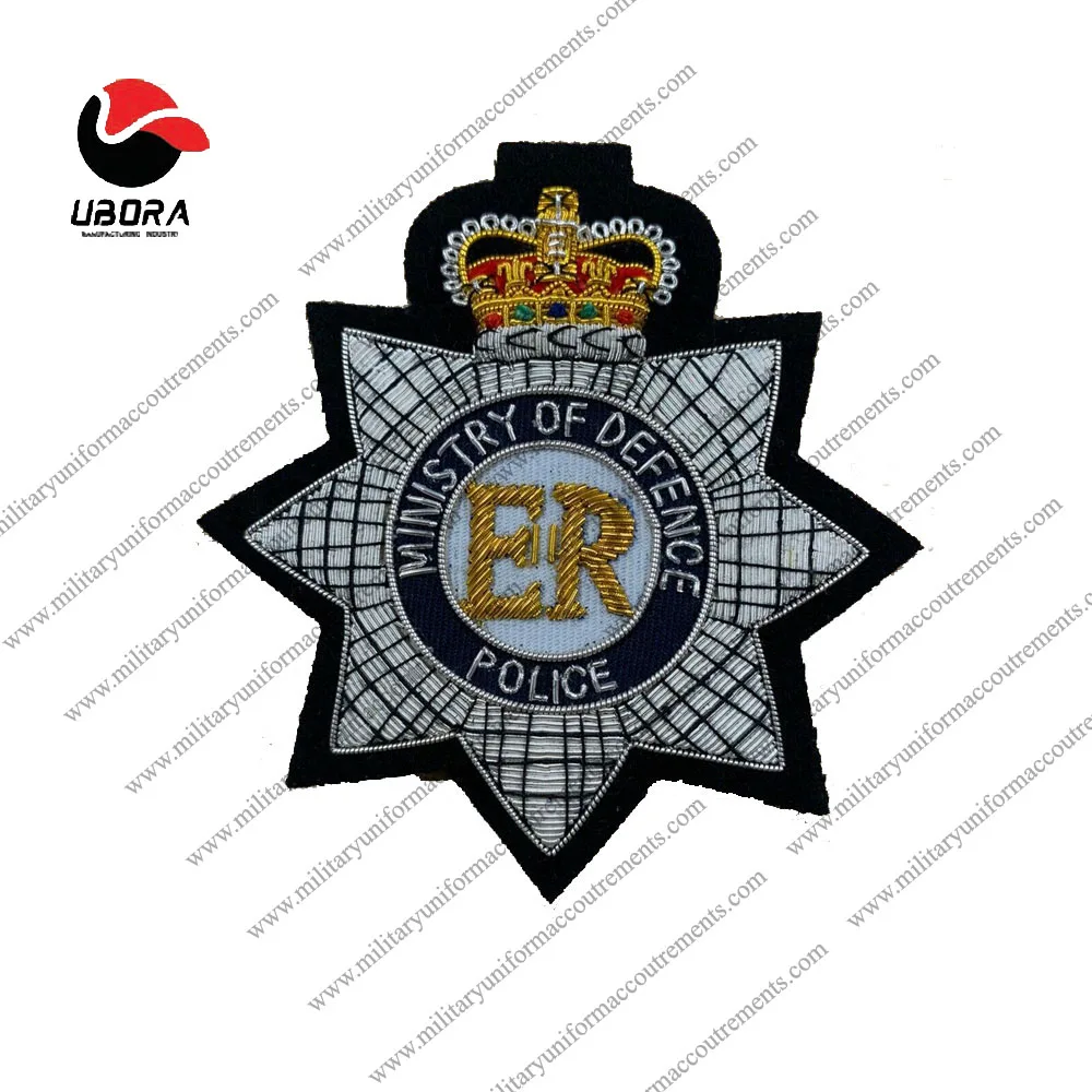 MOD Police Embroidered Blazer badge Handmade With Bullion And Wire Blazer Badges