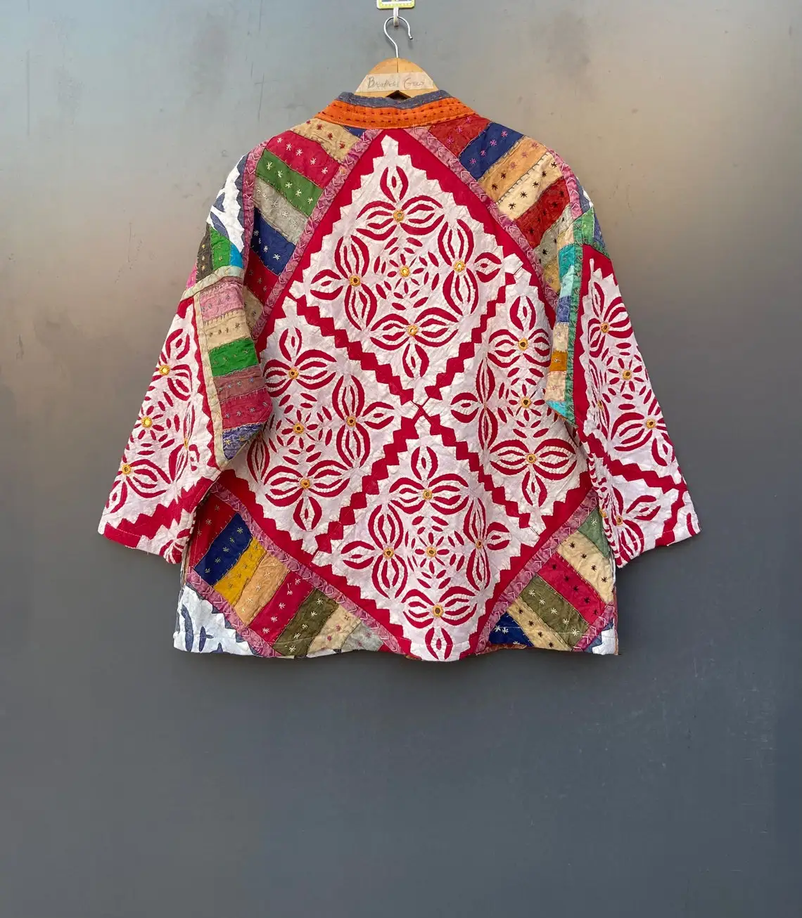 Manufacturer And Wholesaler Indian Handmade Womans Jacket Cut work kantha quilted jacket Kimono Cardigan Handmade Bathrobe