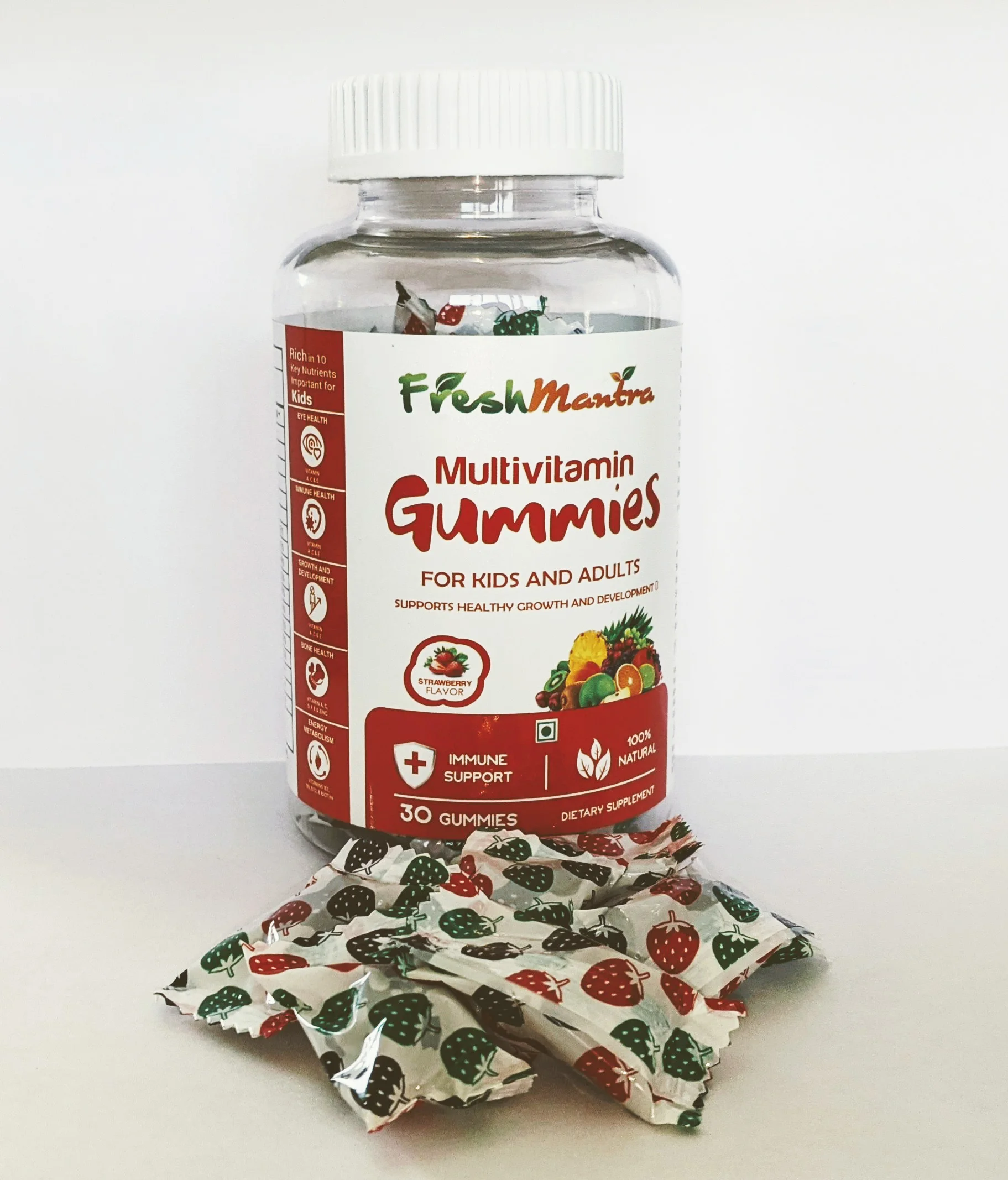 Multivitamin Gummies for Kids & Adults For immunity Strawberry flavour