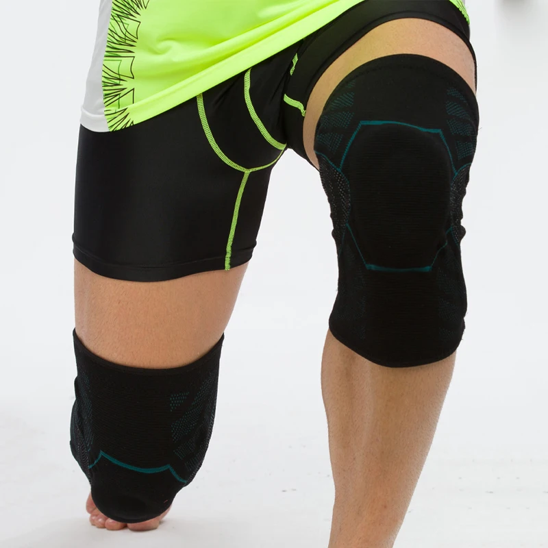 
Sports protective gear running cycling breathable straps knee pads non-slip warm nylon knitted compression knee pads 