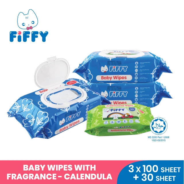 
FIFFY Baby Wet Tissues with Calendula Extract Baby Soft Wet Tissue 