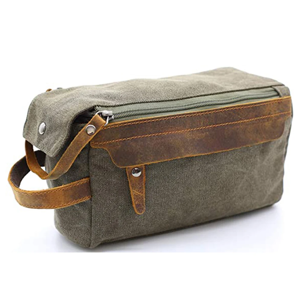Сумка для туалетных принадлежностей для мужчин и женщин, персонализированная сумка для бритья из кожи Крейзи Хорс