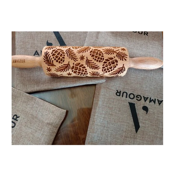 Оптовая продажа, деревянные кухонные принадлежности для выпечки, рождественское печенье, Пряничный хлеб, деревянный ролик для тиснения