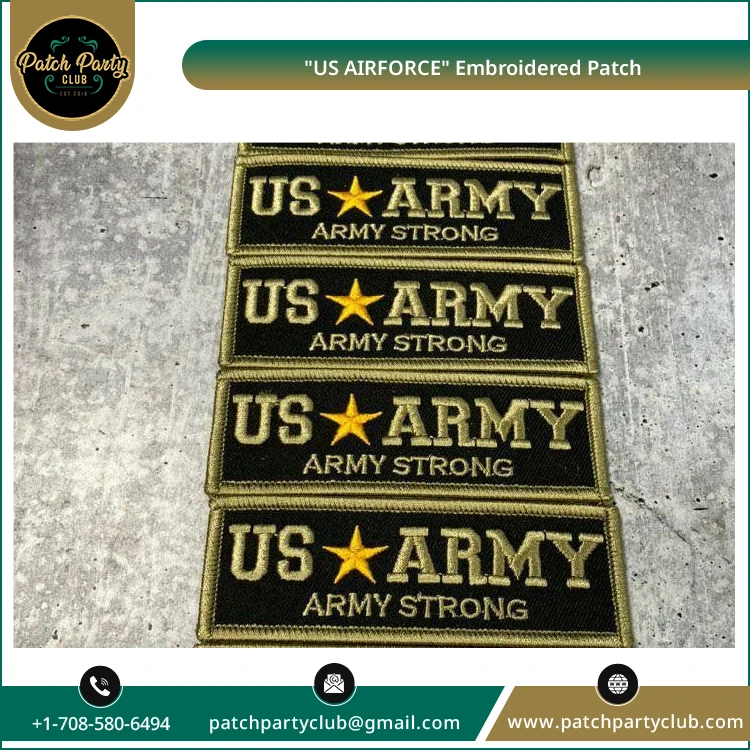 Китайский оригинальный поставщик продает нашивки с вышивкой эмблемы армии США для одежды