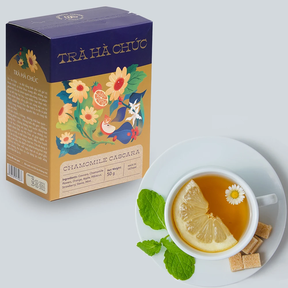 Freeze-Dried Fruit Tea Blended Healthy Tea Ha Chuc Cascara Tea - Chamomile Cascara Gift Packing From Vietnam