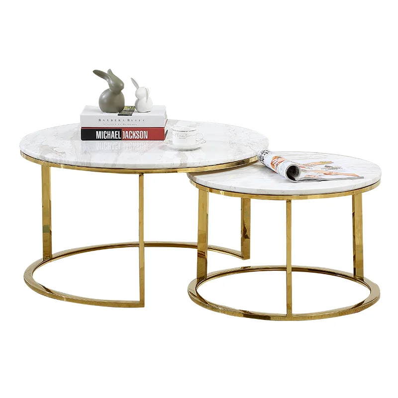 Real Sahara noir Marble top Living Room Round Side Table Furniture