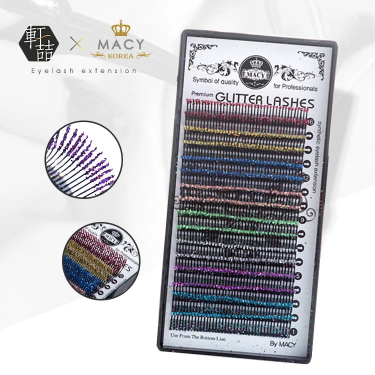 MACY Glitter lash High Quality Individual Private Label Volume Eyelash Extension