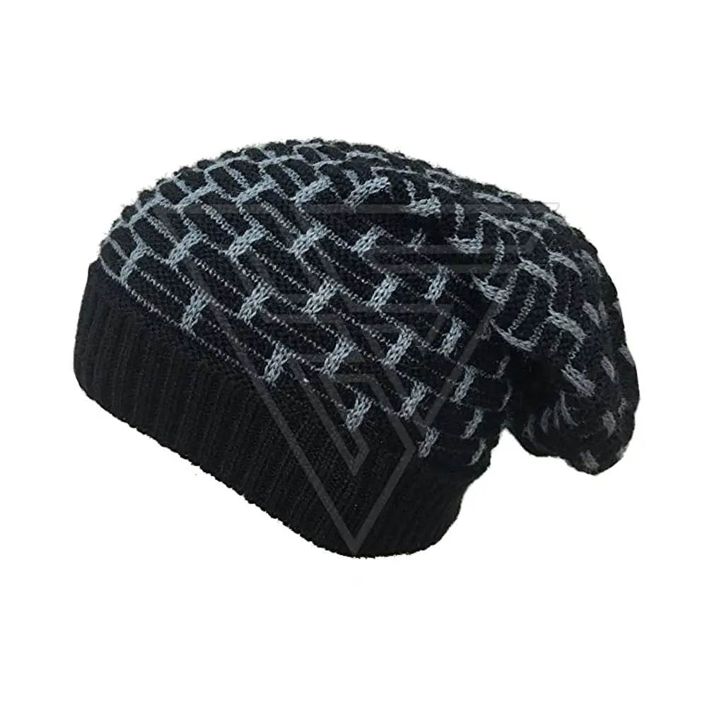 Hat Beanie Beaniebeanie Winter Warm Customized Fold Promotional Acrylic Knit Hat Beanie