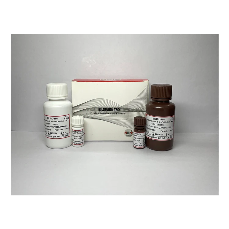 Ready to Use DMSO Method Clinical Chemistry Reagent Bilirubin Total & Direct Test Kit Set - 2 x 100 ml for Diagnosis