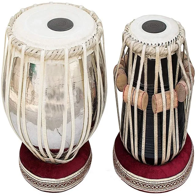4 kg Chromed Brass Bayan Finest Sheesham Dayan Tabla Drum Set Percussion Musical Instrument with Carry Bag & Cushion