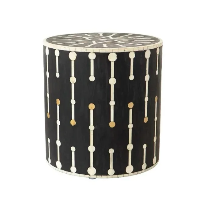 Bone Inlay Side Table French Style Living Room Bone Inlay Furniture Round Luxury Coffee Table Bone Inlay Australia Coffee Table