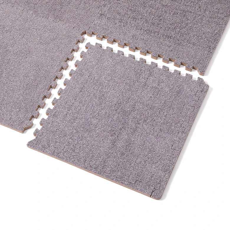 Sansd Cheap Price Kids Toddler Foam Non-toxic Interlocking Plush Children Exercise Floor Puzzle EVA Interlocking Fuzzy Rug