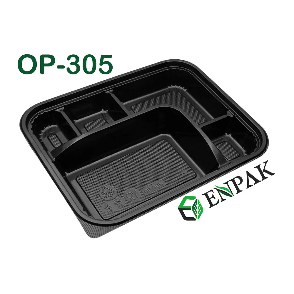Take away 5 compartment meal prep bento container