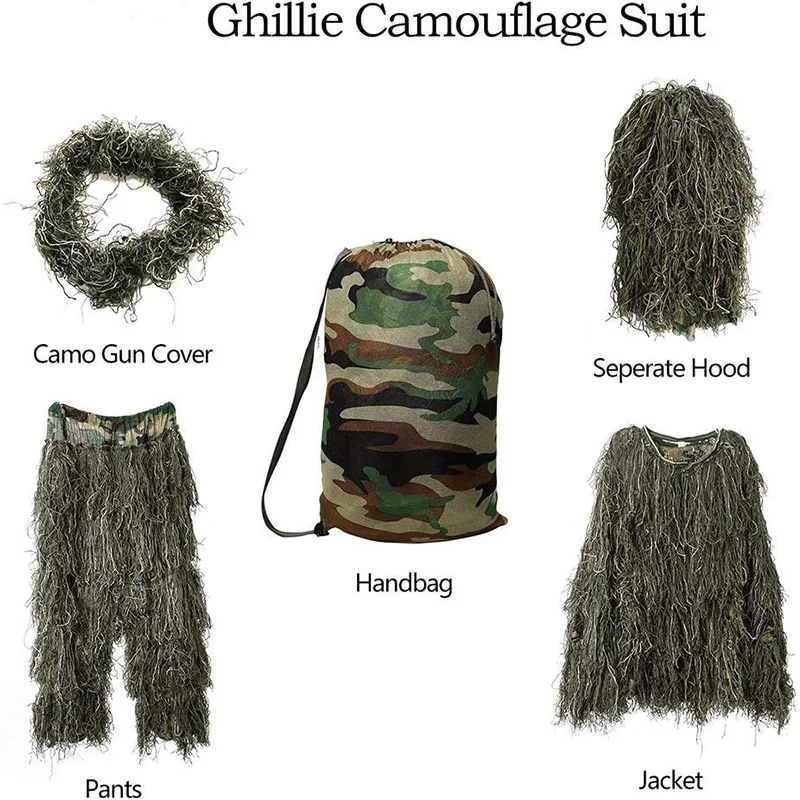 Костюм Gillie Ghillie, камуфляжные брюки с капюшоном