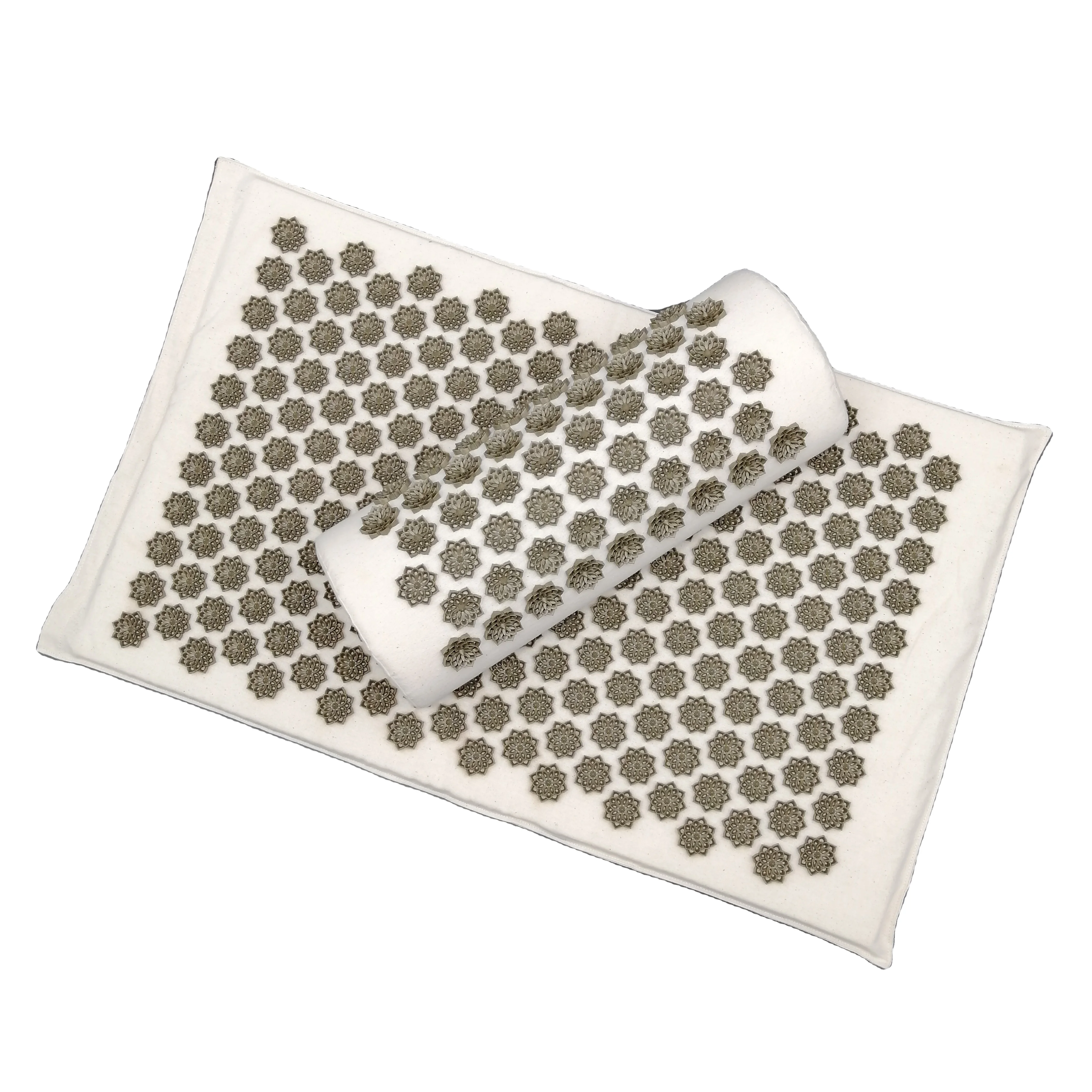 Eco Friendly Natural Cotton Acupuncture Mat with Pillow Set Shakti Yoga Mat for Back Massage New Acupressure Mat