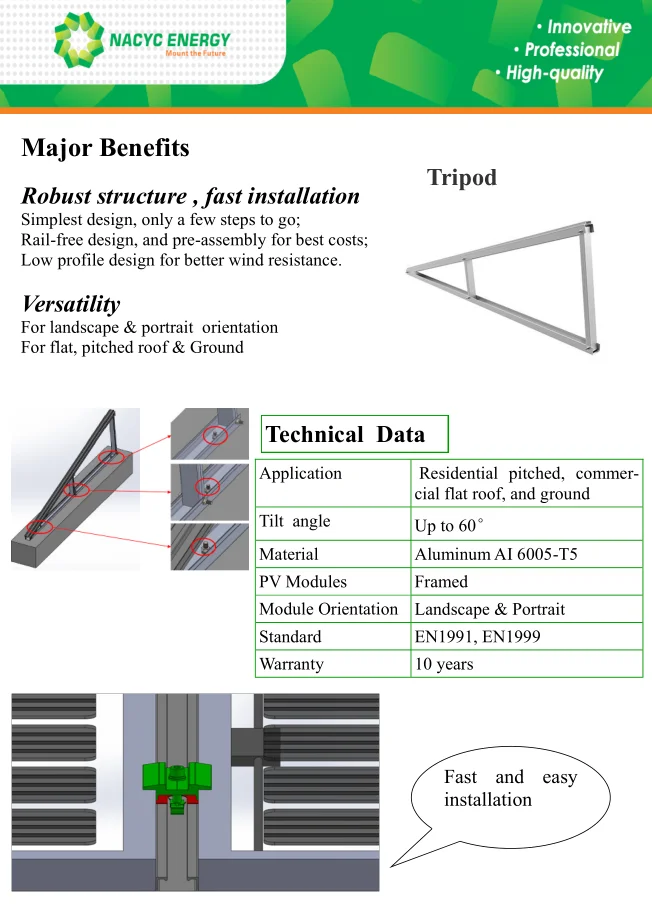 Home Flat Roof Solar Mounting System, Aluminum Roof Rack for Panels Solar Power System
