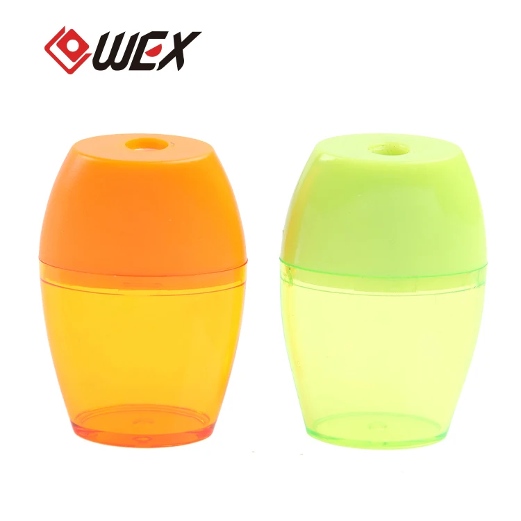 Italians favorite designs handheld 1 hole translucent colorful high quality steel blade novelty Promotion school plastic pencil