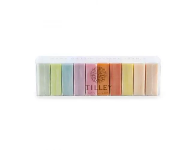 
TILLEY - Rainbow Soap Sets - Gift Soap -10 x 50g - Classic White 