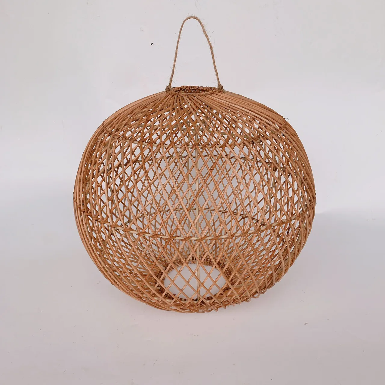 Craftsman Rattan Lampshade Hanging Round Lampshades Natural from Vietnam Lighting and Circuitry Design Natural Color/ Black 200