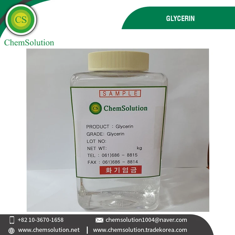 High Purity Colorless Industrial Grade CAS No. 56-81-5 Glycerin for Coatings, Printing and Dyeing from South Korea