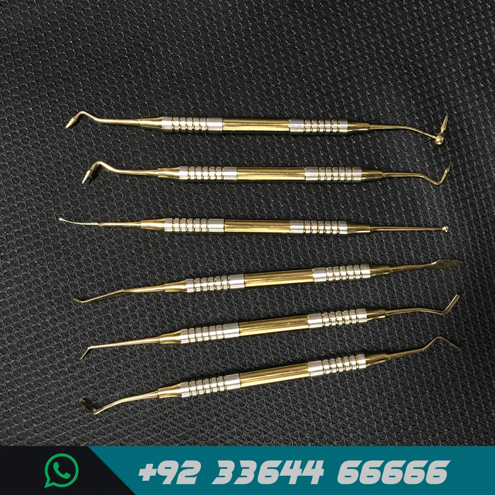 Набор инструментов для чистки зубов комплект из 6 композитных нержавеющей стали наполнение зубами цвет золото