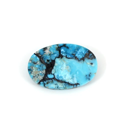 Natural Blue Turquoise Oval Cabochon 24x17mm 15.20 Carat Loose Gemstone