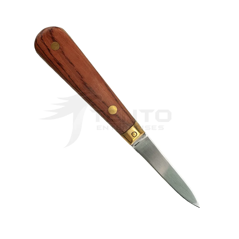 
Stainless steel oyster knife sea food shell opener with wood handle 