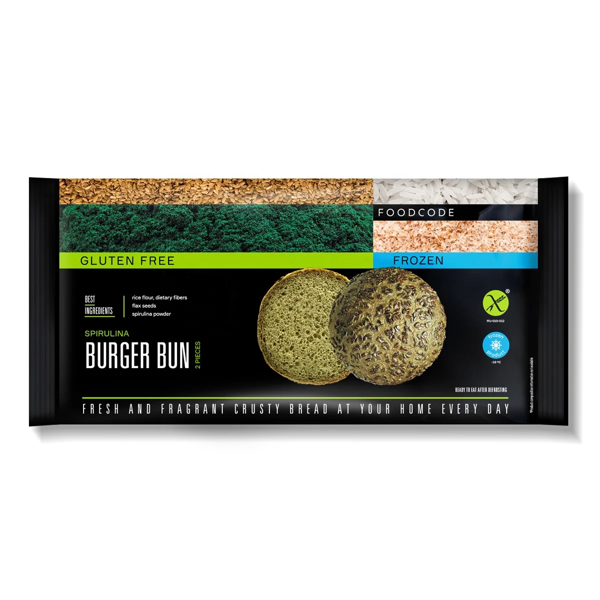 
 Безглютеновый 3x70 г натуральный Спирулина гамбургер булочка замороженная пища Здоровая пища 100% натуральные ингредиенты  
