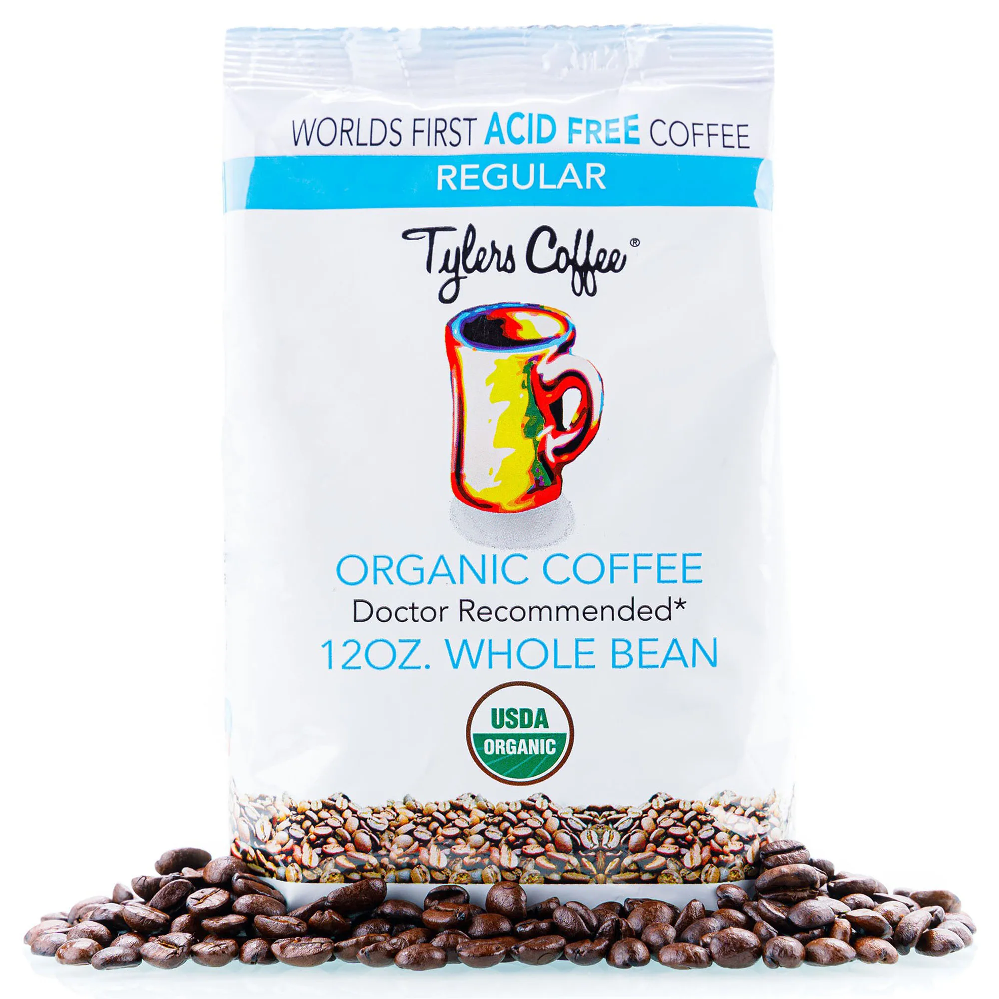 
Regular whole bean (12oz bag) Organic coffee low acid coffee, Made in United States of America 