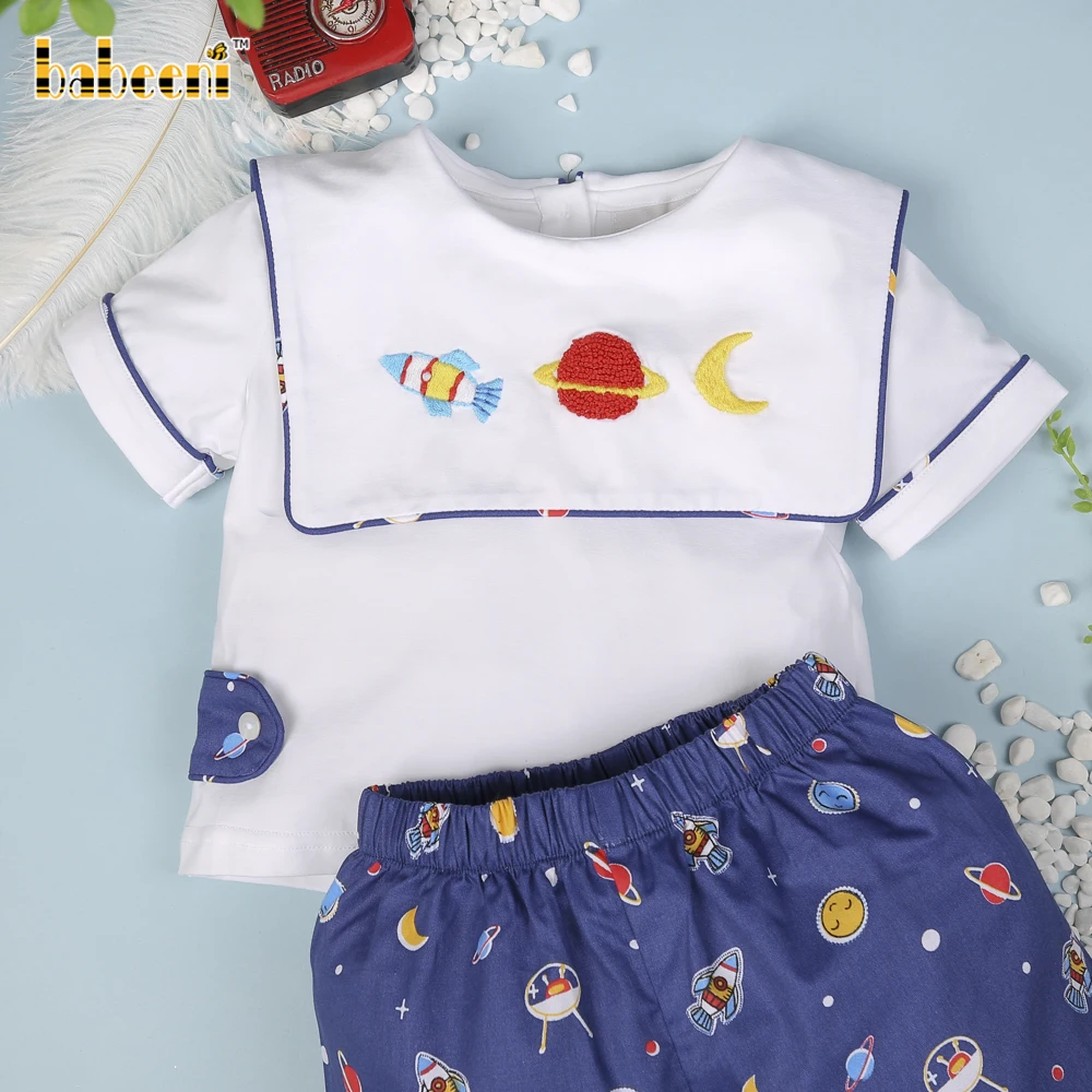 Комплект одежды для мальчиков с вышивкой модная рубашка маленьких уникальным дизайном-BB2820