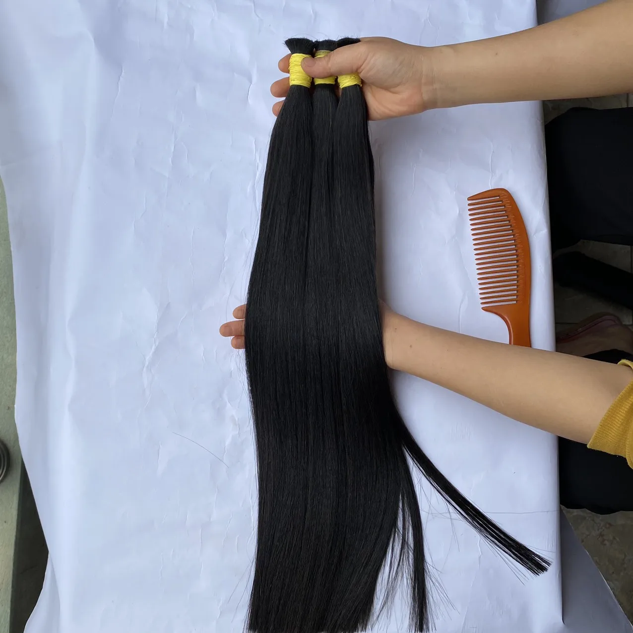 Wholesale price Natural Straight Bulk Hair bundle virgin raw hair