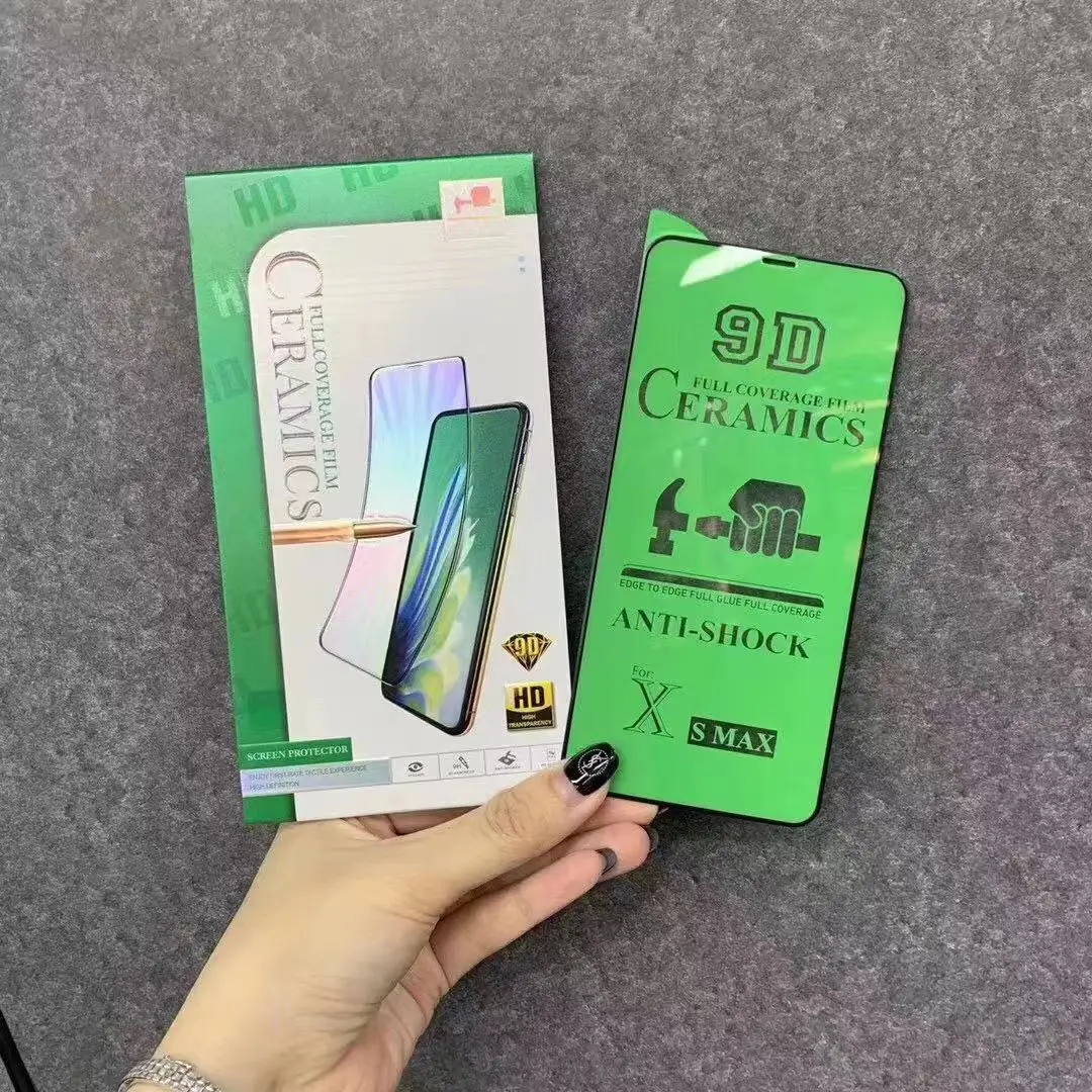 Mobile phone round edge nano shield hammer screen protector 100d nano coating ceramic film for iphone X 11 12 13 mini pro max