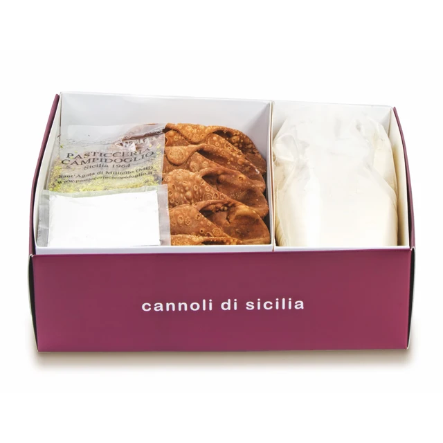 High quality sweets italian sicilian artisanal cannoli with ricotta cream kit 14pcs big for export