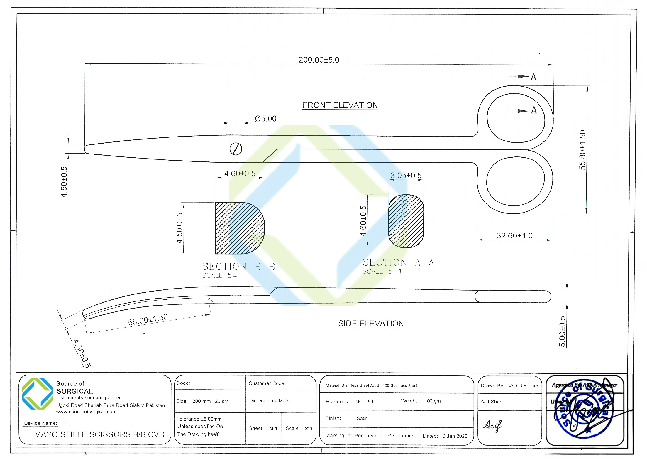 Mayo Stille Scissors Stainless Steel Manual Dissecting Forceps CVD Surgical Instruments Basis