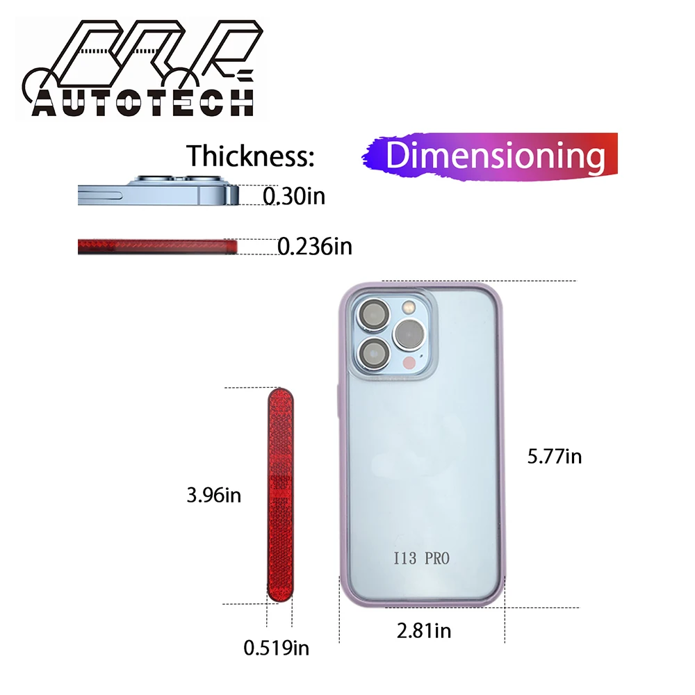 Motorcycle motorbike red amber orange self adhesive E-mark certificated reflector