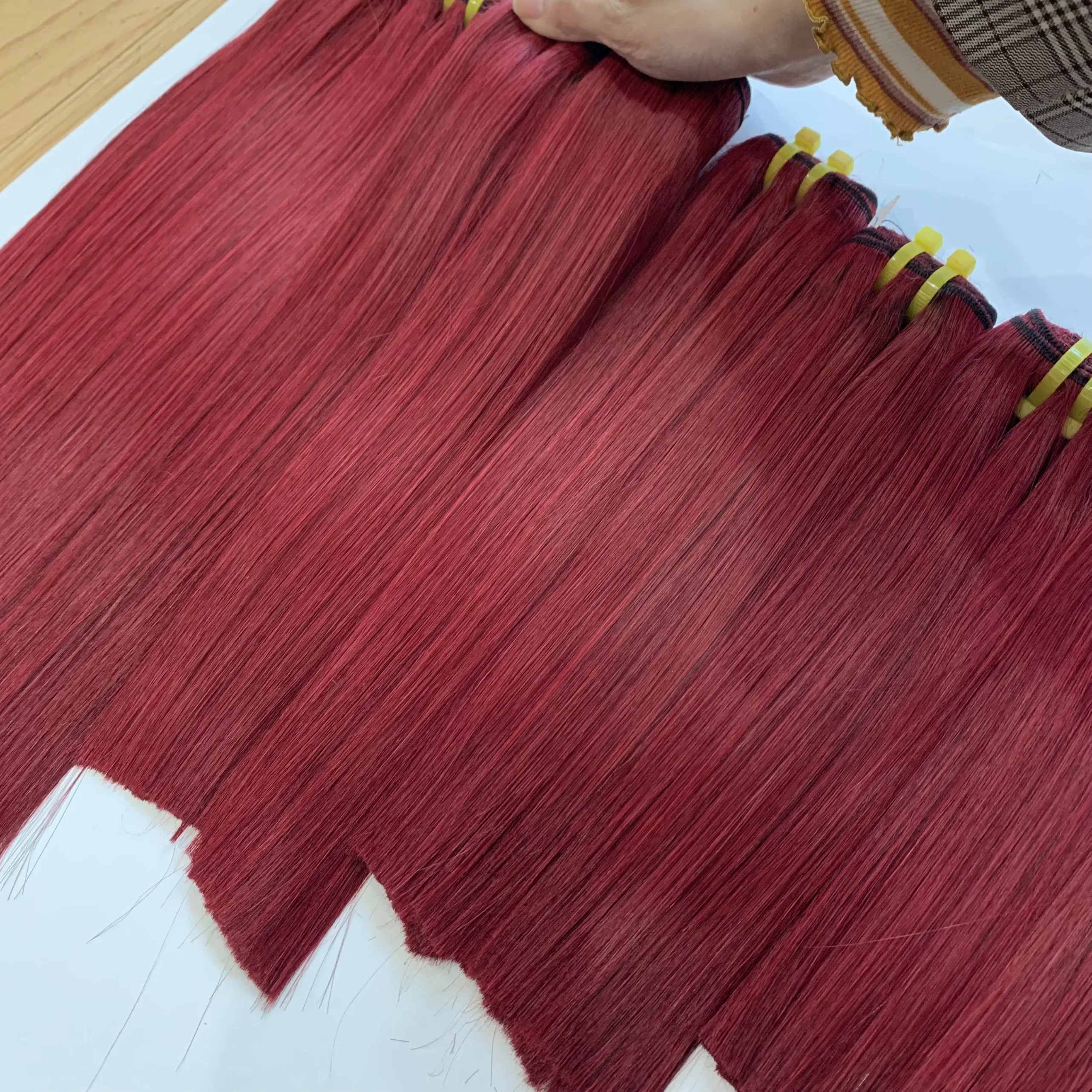 Лучший продавец супер двойные прямые волосы оранжевого цвета 14 дюймов лучшее качество 100% натуральные от производителя волос