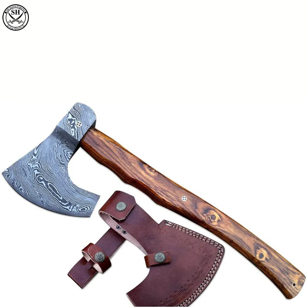 Новый кованый вручную топор из дамасской стали, викингов, медведистый топор, деревянная ручка 14 дюймов