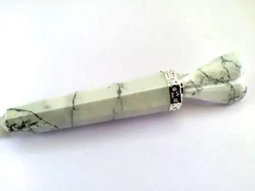  Струйная энергетическая волшебная палочка Howlite Angel Chakra приблизительно Заряженная чистая запрограммированная настоящая 5 - 6 дюймов бесплатная брошюра
