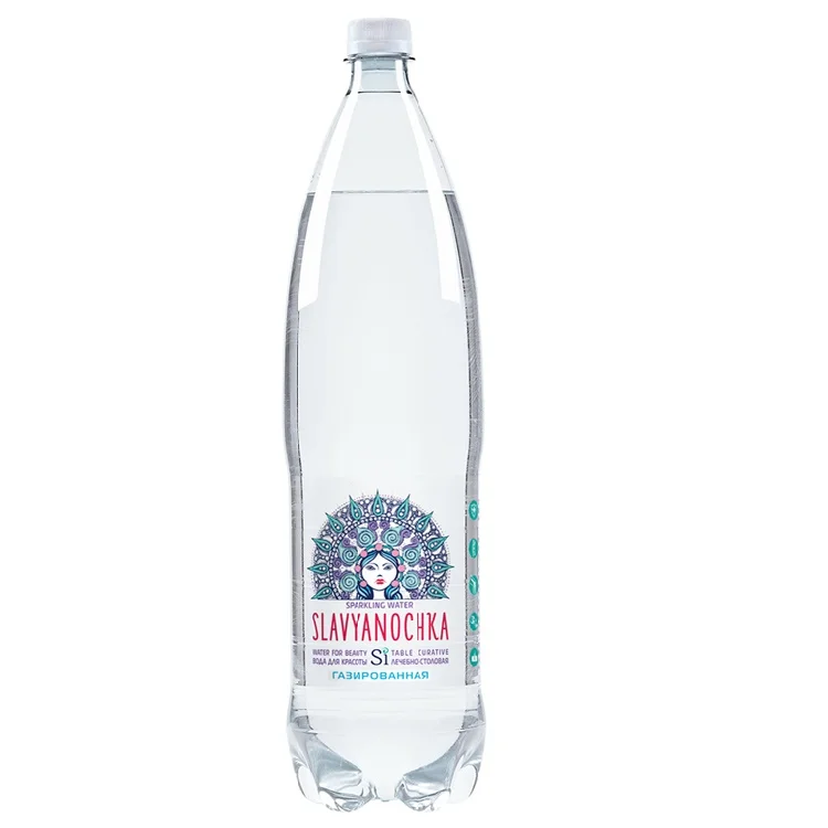Mineral natural drinking medicinal table carbonated water Slavyanochka average level of mineralization
