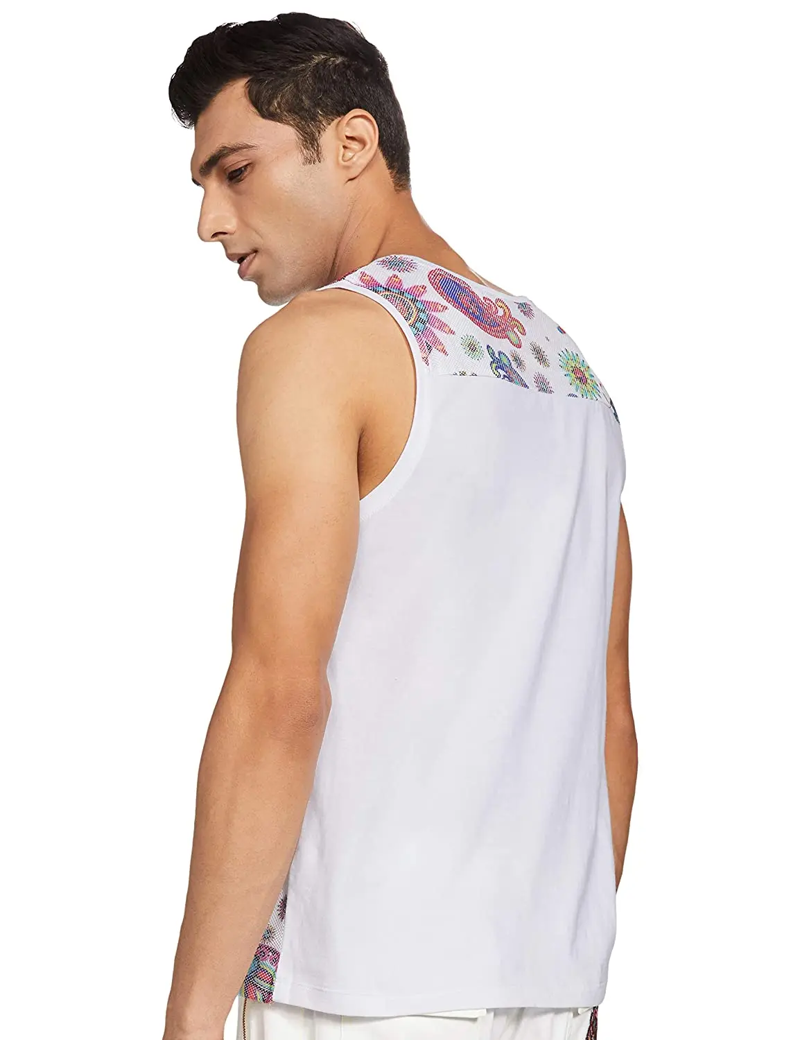  Мужская майка с принтом Ярко-белая сублимационным