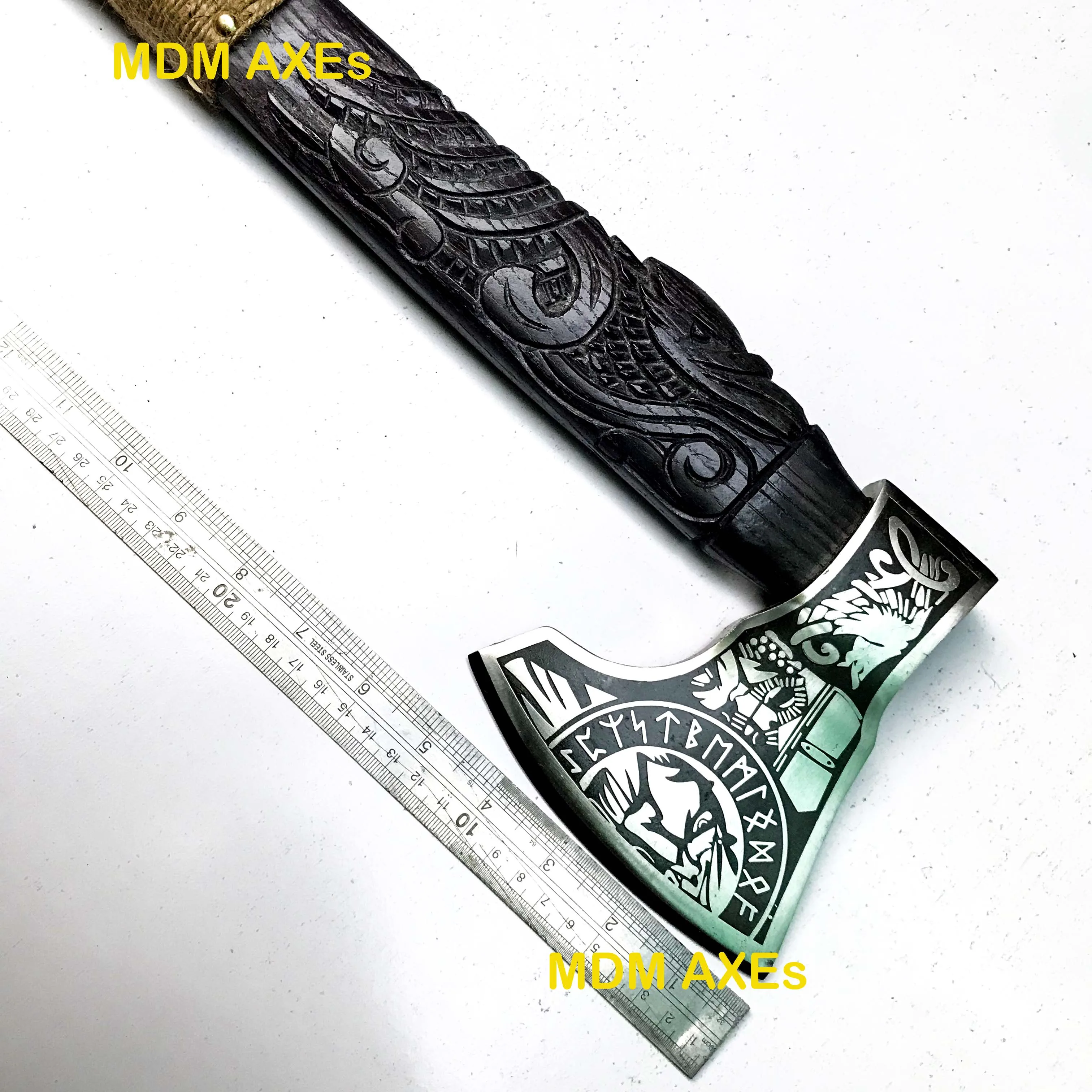 Double Headed Viking Axe, Battle Axe, Hand Forged Steel Double Blade Viking Axe